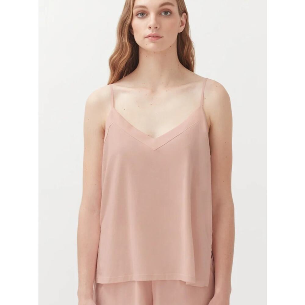 Women Pink Cuyana Pima Cotton Sleep Cami Tank Top L Minimal Comfort Organic